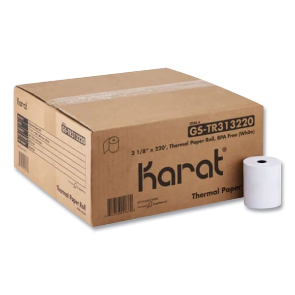 Thermal Paper Rolls, 3.13in. x 220 ft, White, 50PK